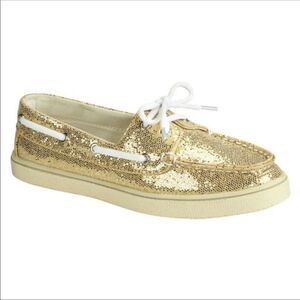 Bongo Edge Gold Glitter Boat Shoes Sneakers Slip On
